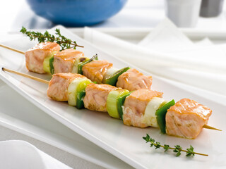 pincho de salmon con puerros