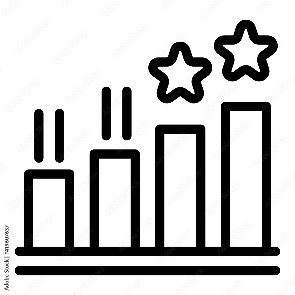 Aufkleber career chart icon. outline career chart vector icon for web design isolated on white background