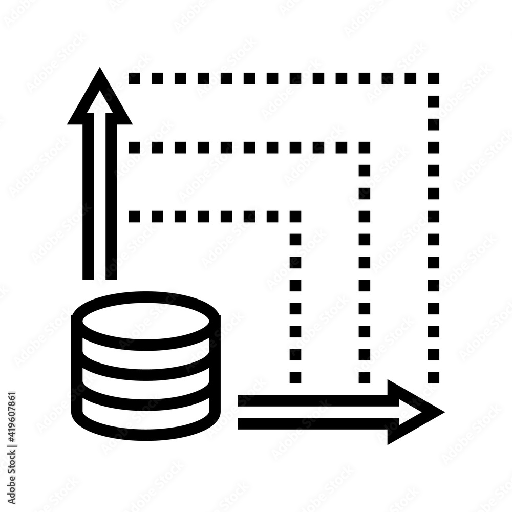 Poster graphic monitoring digital processing line icon vector. graphic monitoring digital processing sign. 