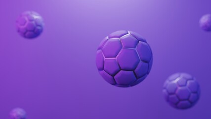 Fototapeta premium 3d rendered soccer ball with purple color background