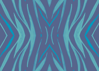 Seamless Animal Texture. Camouflage Wildlife Background. Tiger Fur. Gray Fashion Lines. Blue Wild Banner. Animal Print. Watercolor African Ornament. Seamless Animal Pattern. Zoo Banner.