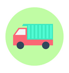Dump Truck Colored Vector Icon 