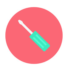 Screwdriver Colored Vector Icon 