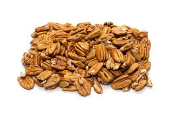 Pecan-nut isolated on white background.