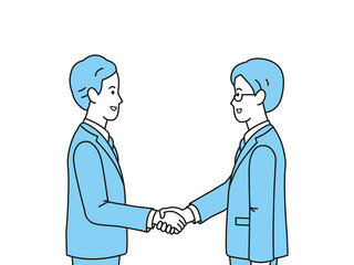 握手　ビジネス　男性　商談　契約　挨拶　イラスト素材