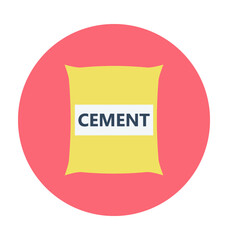 Cement Bag Colored Vector Icon 