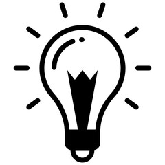 A glyph design, icon of bulb