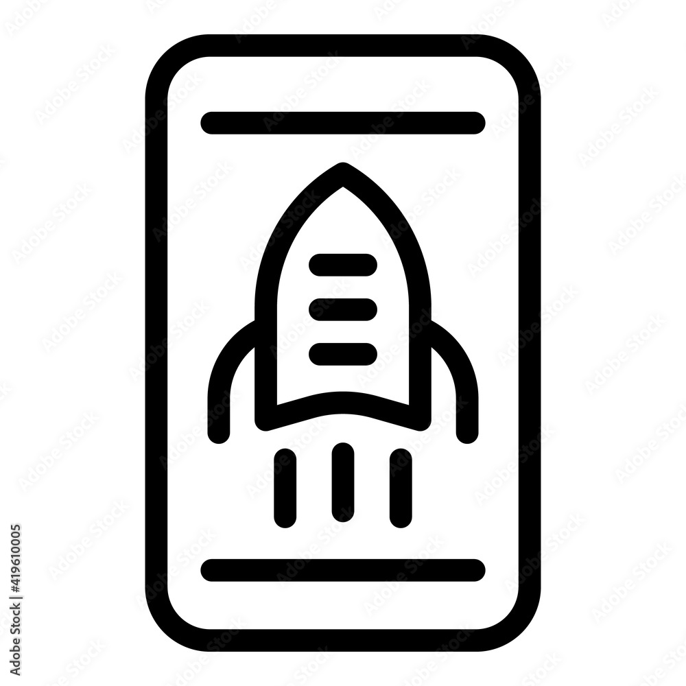 Poster campaign rocket icon. outline campaign rocket vector icon for web design isolated on white backgroun
