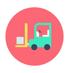 Forklift Truck Colored Vector Icon
