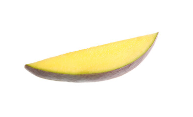 Fresh juicy mango slice on white background