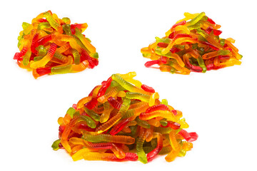 Juicy colorful jelly sweets. Gummy candies.