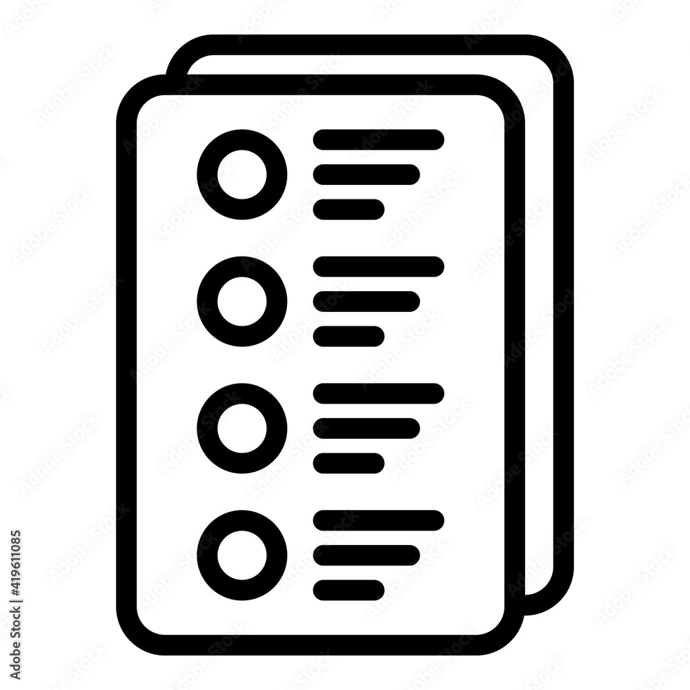 Poster democracy voting form icon. outline democracy voting form vector icon for web design isolated on whi