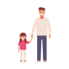 Fototapeta premium Happy family. Vector flat design illustration on white background