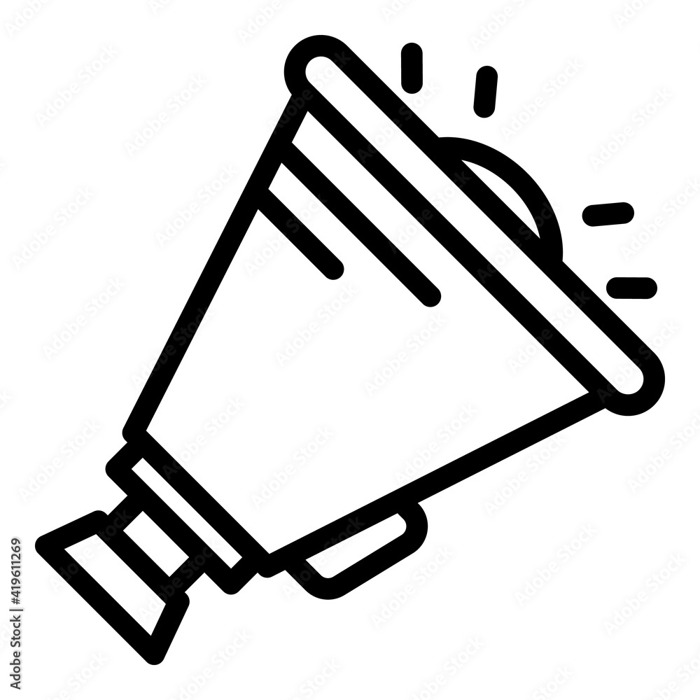 Poster democracy loudspeaker icon. outline democracy loudspeaker vector icon for web design isolated on whi