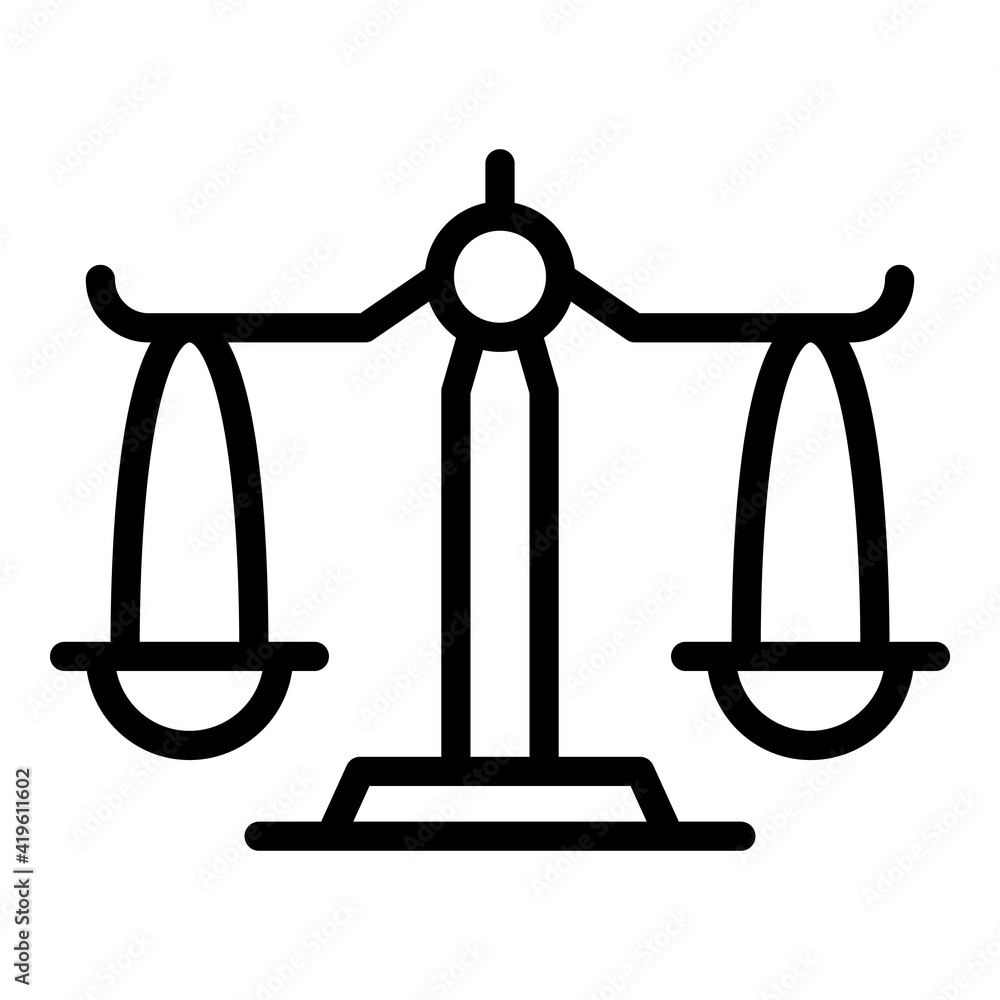 Poster democracy scale icon. outline democracy scale vector icon for web design isolated on white backgroun