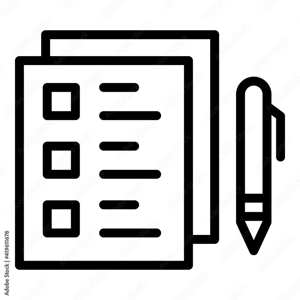 Poster democracy checklist icon. outline democracy checklist vector icon for web design isolated on white b