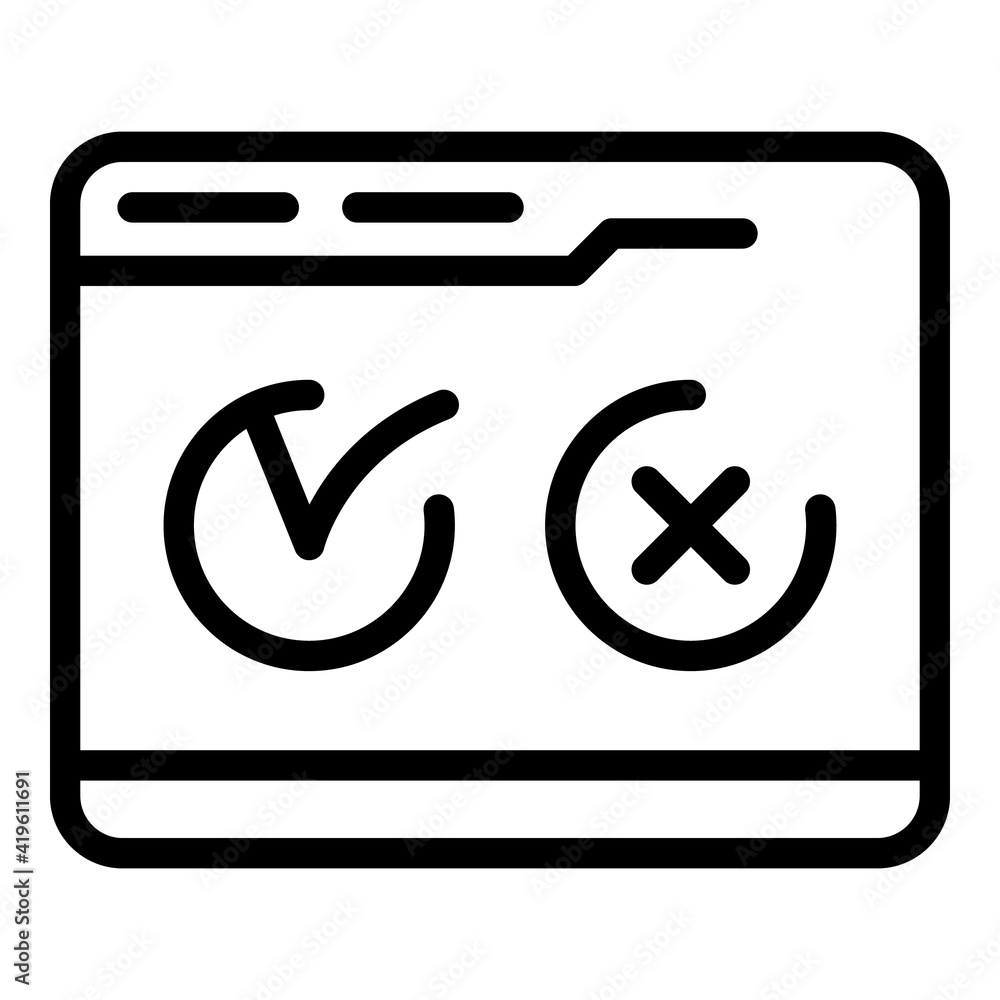 Poster voting online icon. outline voting online vector icon for web design isolated on white background