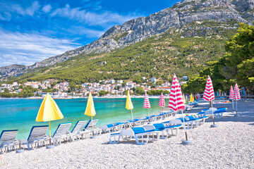 Town of Baska Voda beach and waterfront view