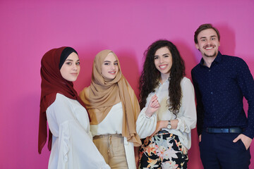 Obraz premium Portrait of happy young muslims representing Ramadan concept