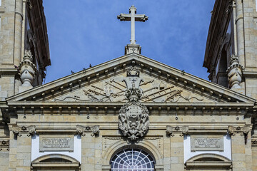 Architectural details of Good Jesus of the Mount church (Bom Jesus do Monte, 1784) near Braga....