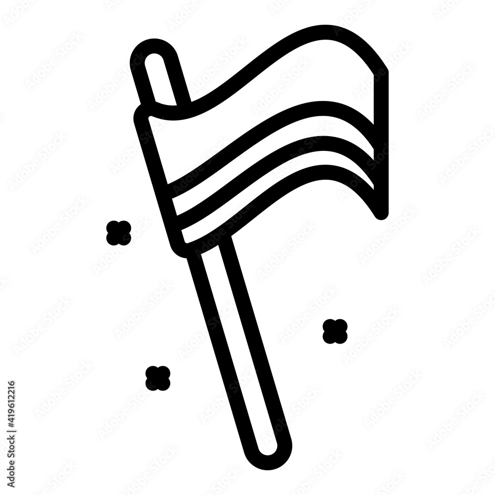 Poster democracy flag protest icon. outline democracy flag protest vector icon for web design isolated on w