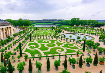 Versailles formal gardens (Orangery) outside Paris, France