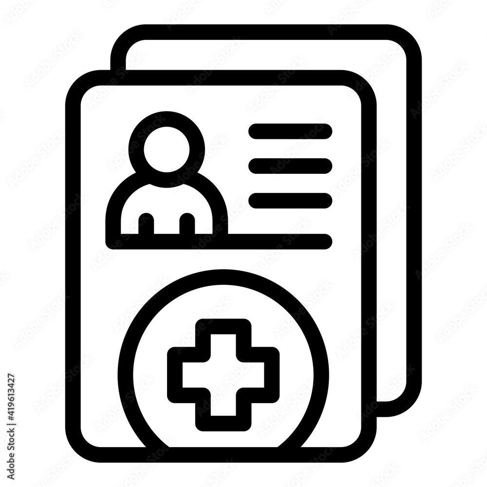 Aufkleber digital patient form icon. outline digital patient form vector icon for web design isolated on white