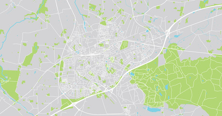 Urban vector city map of Slagelse, Denmark