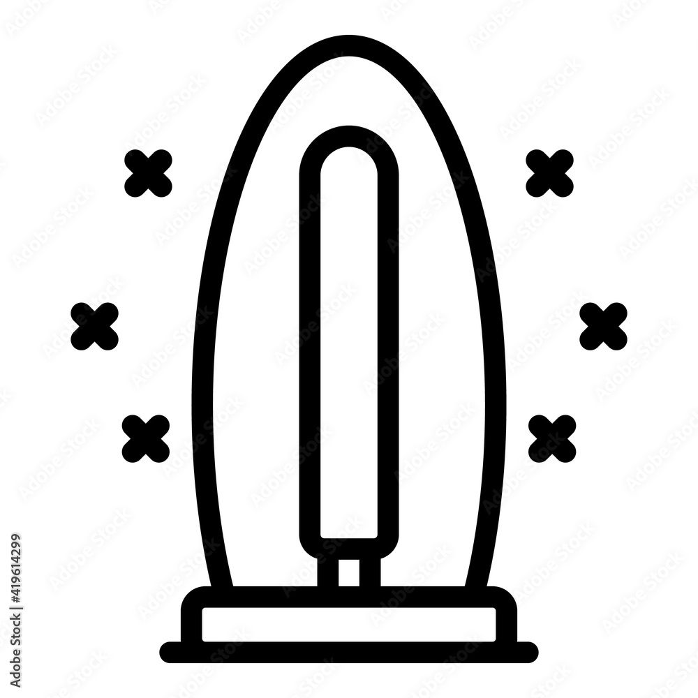 Poster ultraviolet bulb light icon. outline ultraviolet bulb light vector icon for web design isolated on w