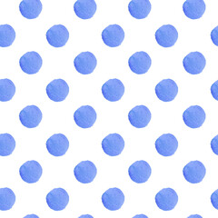 Watercolor seamless pattern with abstract shapes on white isolated background.Space blue print with hand painted textures.Designs for textiles,wallpaper,wrapping paper,fabric,social media.