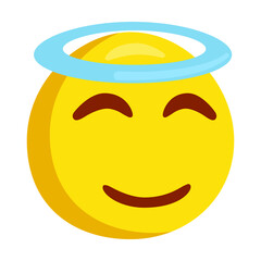 Halo Emoji Icon Illustration. Angel Vector Symbol Emoticon Design Doodle Vector.