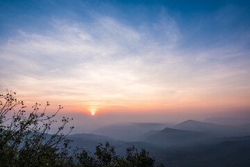 Aerial view, landscape from the top of mountain