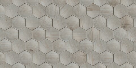 Wood hexagon background with 3d effect. 3d rendering
