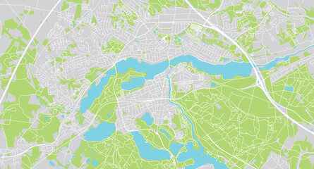 Fototapeta na wymiar Urban vector city map of Sileborg, Denmark