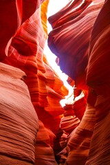 Beautiful destination Lower Antelope Canyon in Navajo Tribal Park, Page Arizona, USA