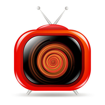 Red Retro Tv, Isolated On White Background, Vector Illustration