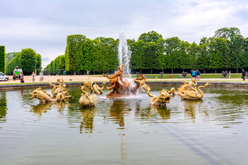 Dragon fountain in Versailles park, Paris, France