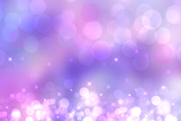 Abstract blurred vivid spring summer light delicate pastel blue pink bokeh background texture with bright soft color circles and bokeh lights and stars. Card concept. Beautiful backdrop illustration.