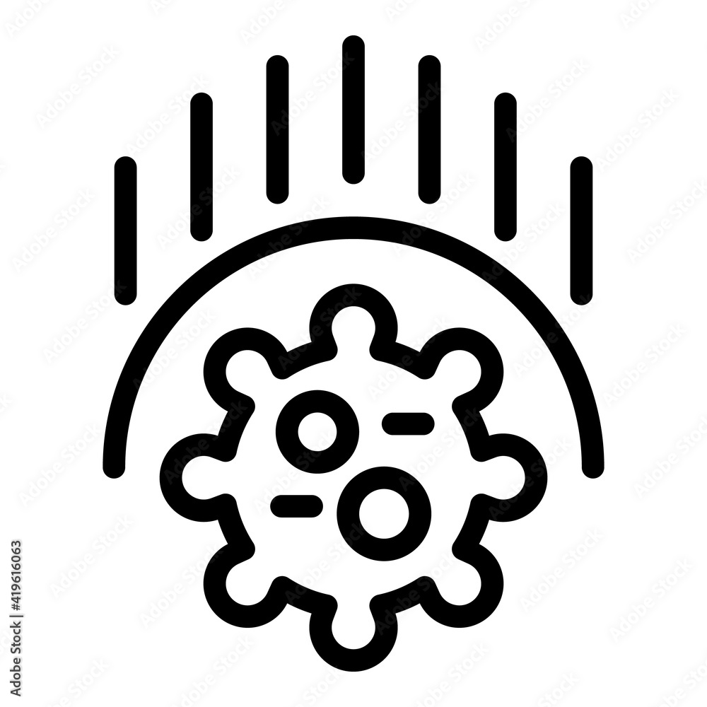 Poster antibacterial defence icon. outline antibacterial defence vector icon for web design isolated on whi