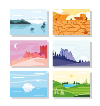 landscapes cards set