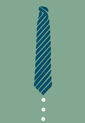 Poster illustration of suit and tie. Greeting card.