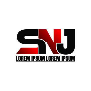 SNJ letter monogram logo design vector