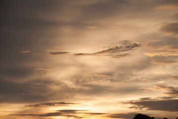 Clouds when the sunset