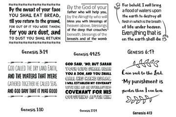 Set of Bible verses. Christian Quotes and Scripture sayings 
