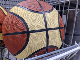 basketball ball close up photo in market