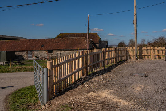 Chestnut Picket Fence On Southdown Way