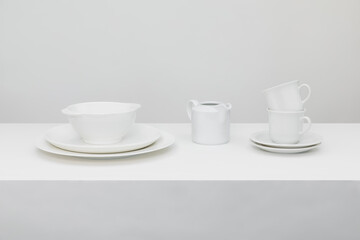 Still life with white crockery.