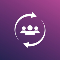 Customer service and care concept. Customer retention icon. Attract clients, customer support and service. Vector