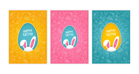 Happy easter greeting card, banner template. Spring sale banner