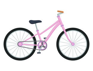 Obraz premium Kid bicycle on white background. Children bike, vector illustration